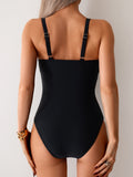 Women's One Piece Swimsuit Tummy Control Bathing Suit Plunge V Neck Swimwear