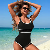 One Piece Boho Swimsuits for Women High Waisted Tummy Control Cutout Vintage Swimsuit Bathing Suit
