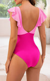 Women's One Piece Swimsuit Ruffle Cutout Bathing Suits Slimming Tummy Control V Neck Wrap Swimwear