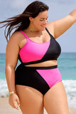 Pink & Black Two Tone Basic Bikini DGPS1507
