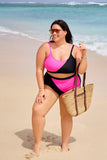 Pink & Black Two Tone Basic Bikini DGPS1507