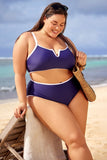 Navy & White V-Shaped Opening Bikini DGPS1512